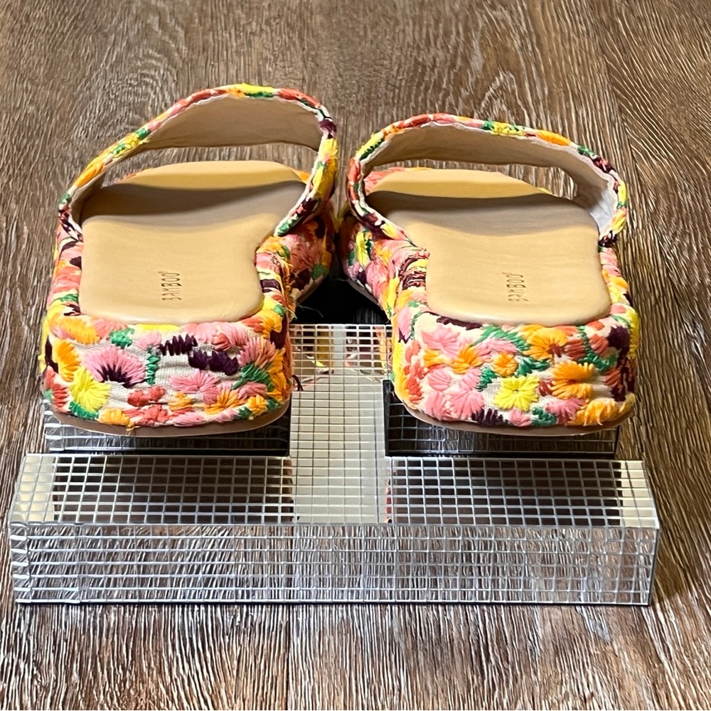 Bamboo Floral Embroidered Slide Sandals Size 7.5 — Summer Ready! NWOT - Picture 4 of 7